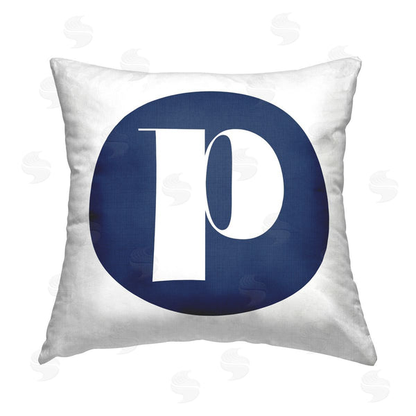 stupell industries Stupell Studio | Blue P Name Letter Printed Throw Pillow