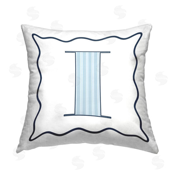 stupell industries Stupell Studio | Blue Patterned I Letter Printed Throw Pillow