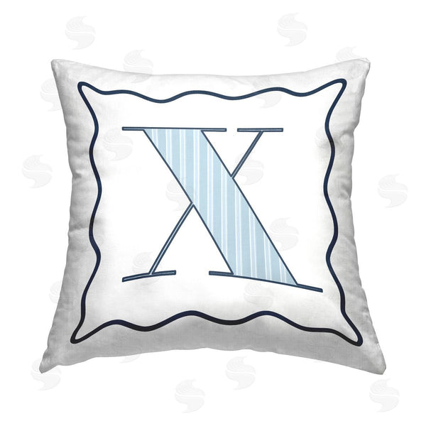 stupell industries Stupell Studio | Blue Patterned Letter X Printed Throw Pillow
