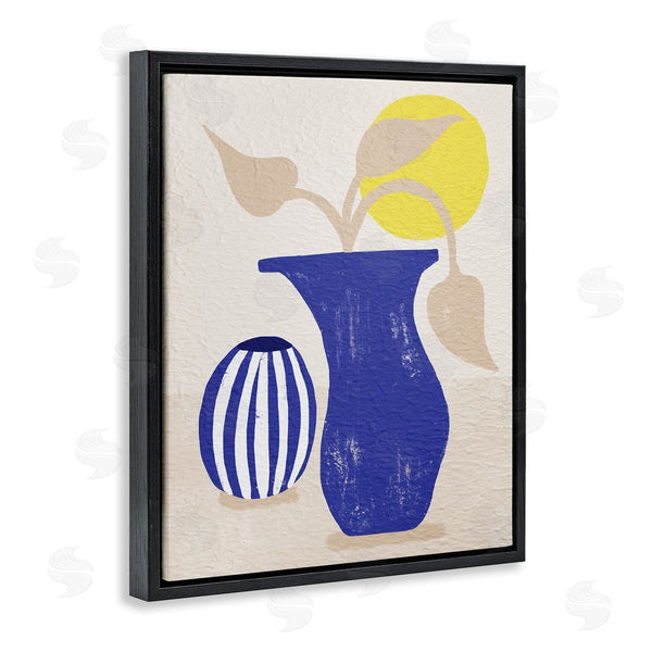 Stupell Industries Stupell Studio | Blue Plant Vase Western Terracotta Yellow Sun