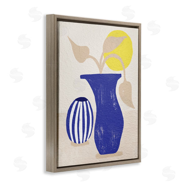 Stupell Industries Stupell Studio | Blue Plant Vase Western Terracotta Yellow Sun