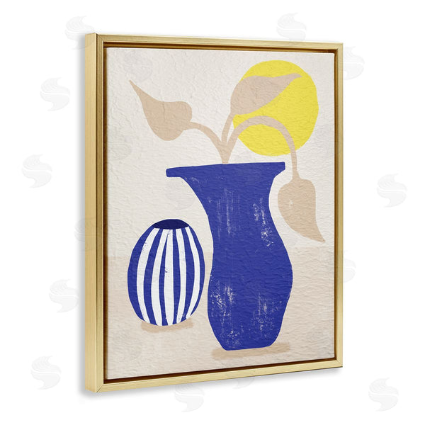 Stupell Industries Stupell Studio | Blue Plant Vase Western Terracotta Yellow Sun