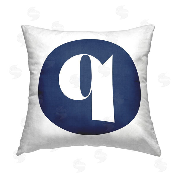 stupell industries Stupell Studio | Blue Q Lowercase Initial Printed Throw Pillow