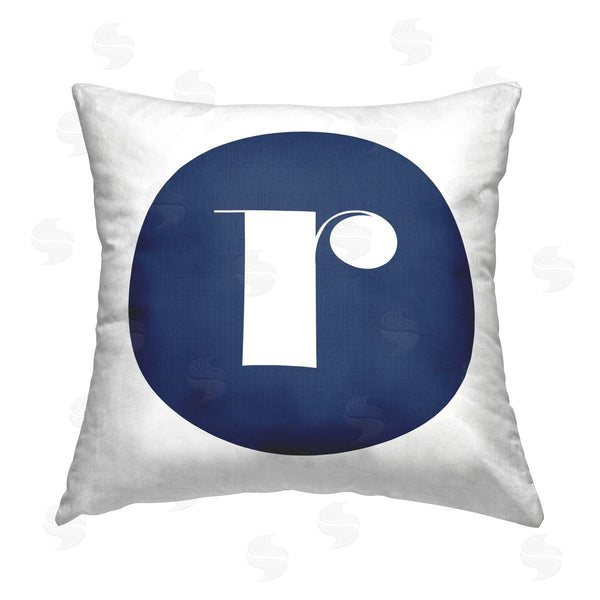stupell industries Stupell Studio | Blue R Letter Initial Printed Throw Pillow