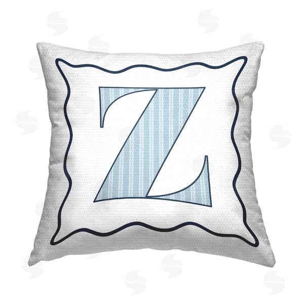 Stupell Industries Stupell Studio | Blue Striped Letter Z Printed Throw Pillow