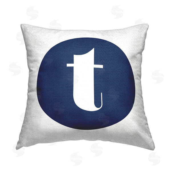 Stupell Industries Stupell Studio | Blue T Name Initial Printed Throw Pillow