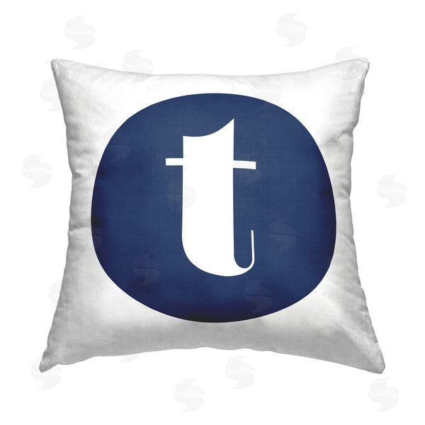 stupell industries Stupell Studio | Blue T Name Initial Printed Throw Pillow