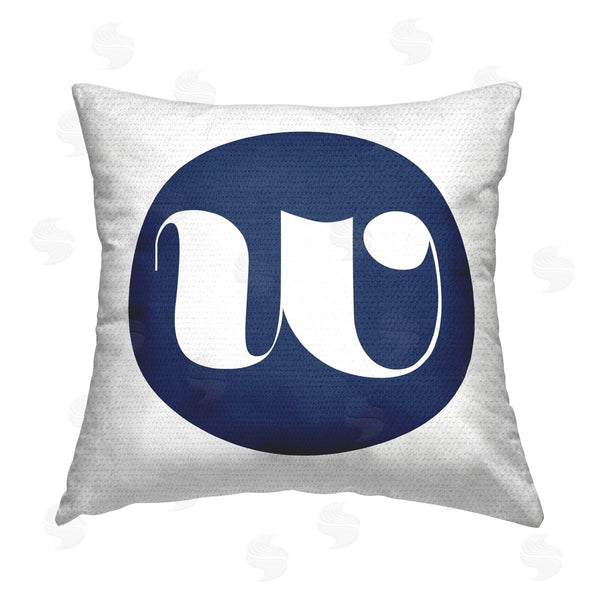 Stupell Industries Stupell Studio | Blue W Name Initial Printed Throw Pillow