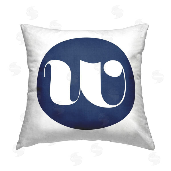 stupell industries Stupell Studio | Blue W Name Initial Printed Throw Pillow