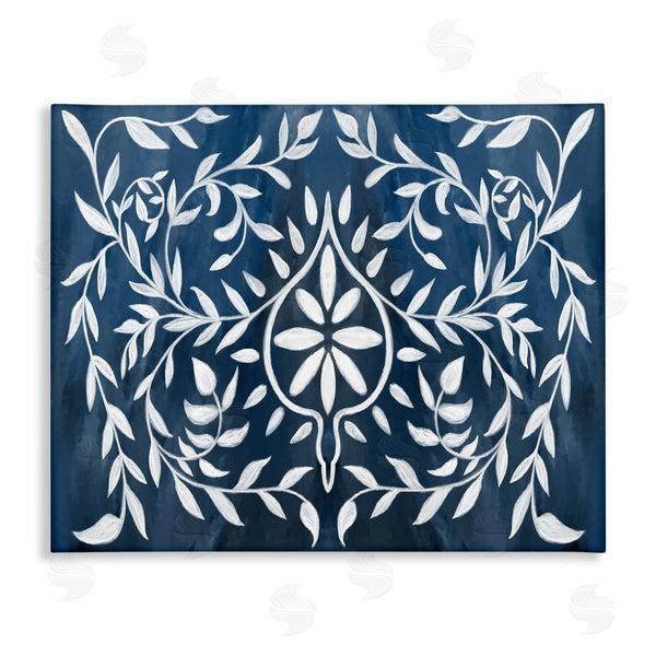 stupell industries Stupell Studio | Blue White Leaf Gilding Pattern