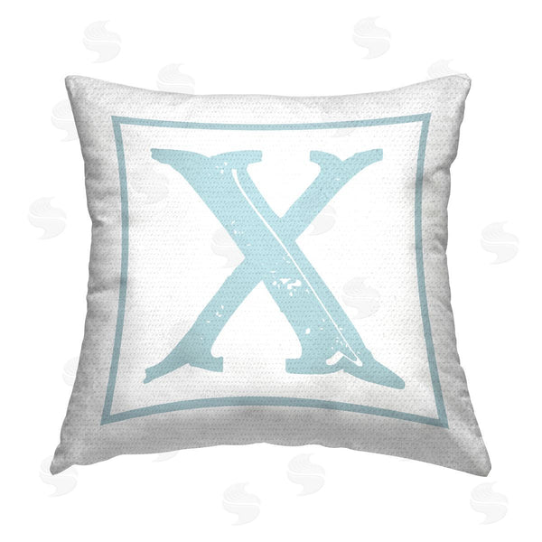 Stupell Industries Stupell Studio | Blue X Alphabet Letter Printed Throw Pillow