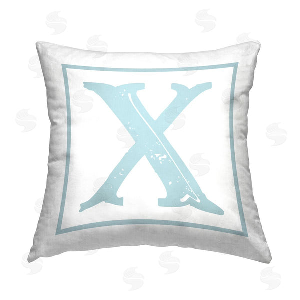 stupell industries Stupell Studio | Blue X Alphabet Letter Printed Throw Pillow