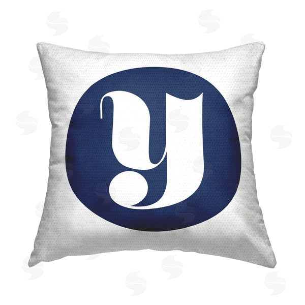 Stupell Industries Stupell Studio | Blue Y Name Initial Printed Throw Pillow
