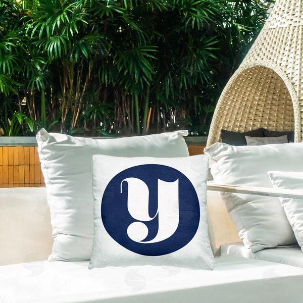 Stupell Industries Stupell Studio | Blue Y Name Initial Printed Throw Pillow