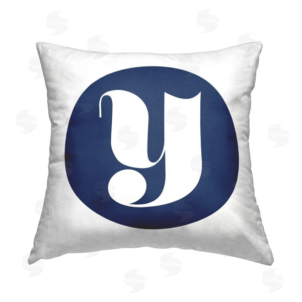 stupell industries Stupell Studio | Blue Y Name Initial Printed Throw Pillow