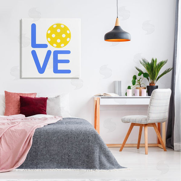 Stupell Industries Stupell Studio | Blue & Yellow Love Wiffle Ball Wall Art