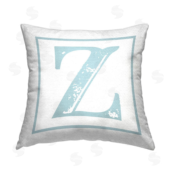 Stupell Industries Stupell Studio | Blue Z Alphabet Letter Printed Throw Pillow
