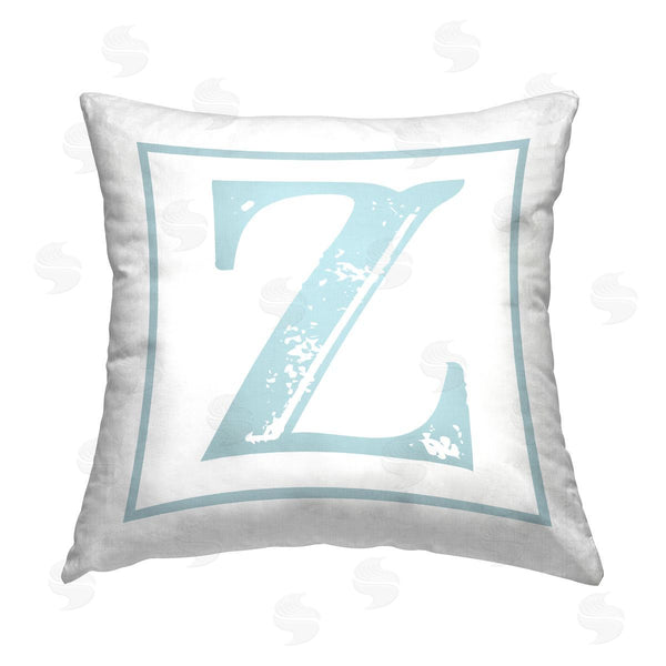 stupell industries Stupell Studio | Blue Z Alphabet Letter Printed Throw Pillow