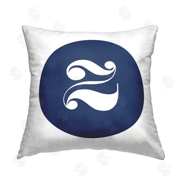 stupell industries Stupell Studio | Blue Z Initial Letter Printed Throw Pillow