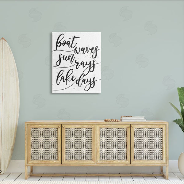 Stupell Industries Stupell Studio | Boat Waves Sun Rays Lake Days Phrase Wall Art