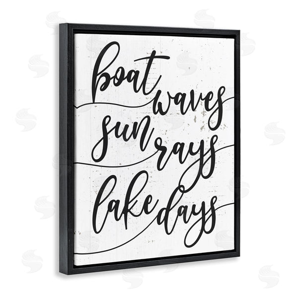 Stupell Industries Stupell Studio | Boat Waves Sun Rays Lake Days Phrase Wall Art