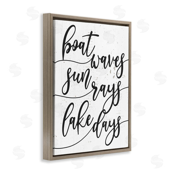 Stupell Industries Stupell Studio | Boat Waves Sun Rays Lake Days Phrase Wall Art