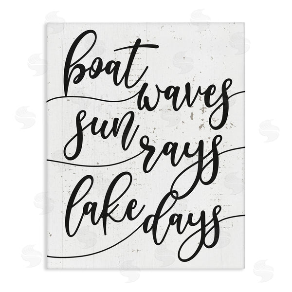 stupell industries Stupell Studio | Boat Waves Sun Rays Lake Days Phrase Wall Art