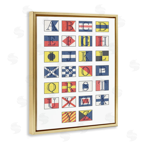 Stupell Industries Stupell Studio | Boating Flag Alphabet Geometric Nautical Chart