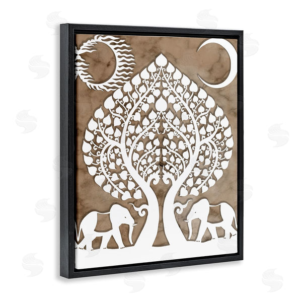 Stupell Industries Stupell Studio | Boho Elephants Tree Of Life Abstract Sun Moon Wall Art