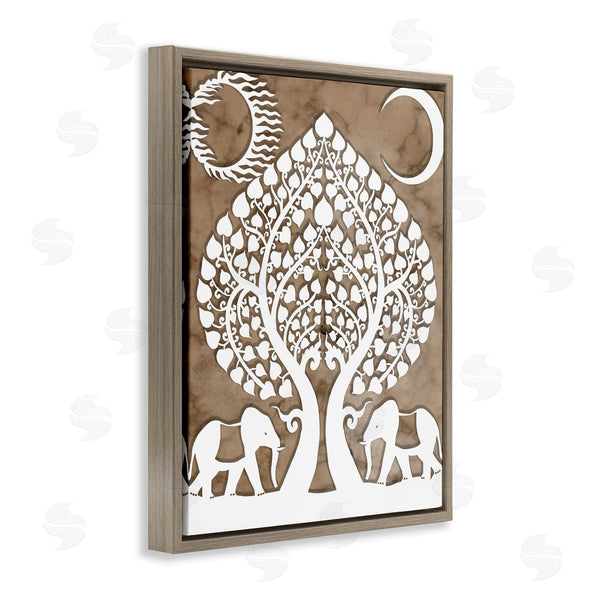 Stupell Industries Stupell Studio | Boho Elephants Tree Of Life Abstract Sun Moon Wall Art