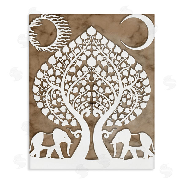 stupell industries Stupell Studio | Boho Elephants Tree of Life Abstract Sun Moon Wall Art