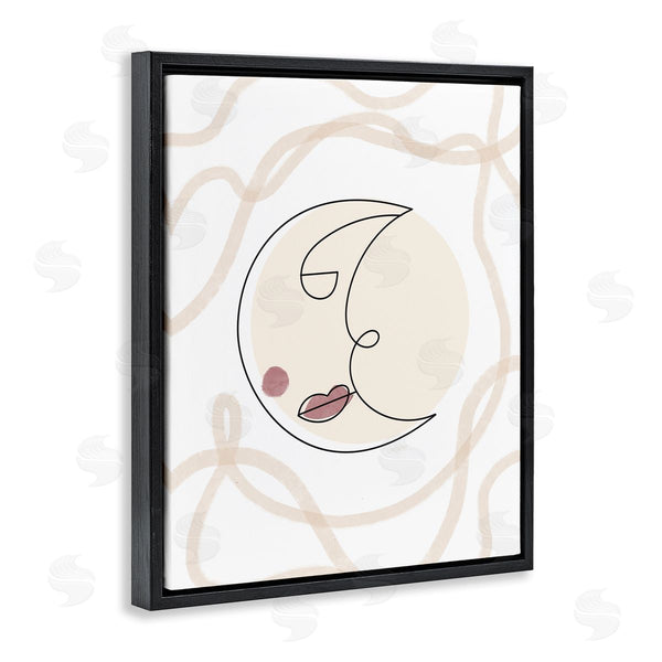 Stupell Industries Stupell Studio | Boho Moon Face Casual Lunar Squiggle Design Wall Art
