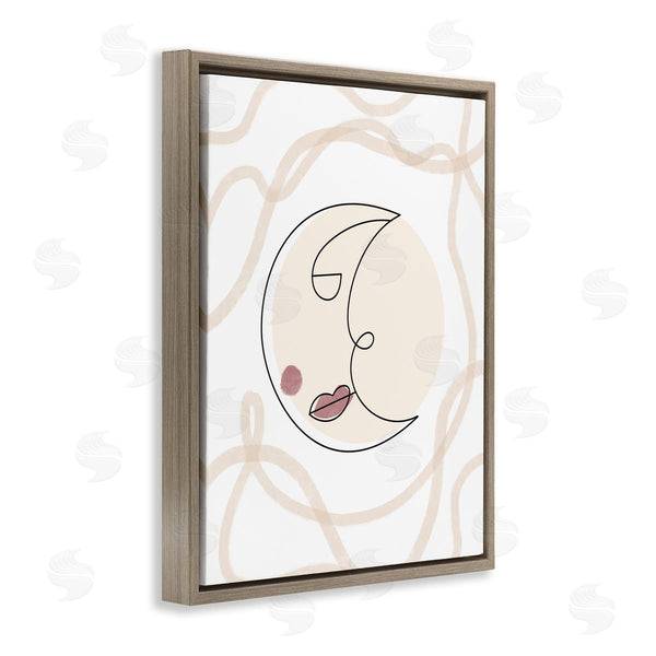 Stupell Industries Stupell Studio | Boho Moon Face Casual Lunar Squiggle Design Wall Art