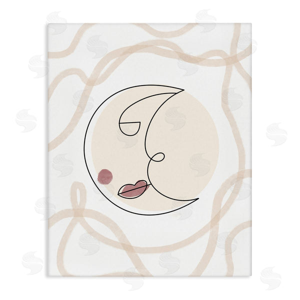 stupell industries Stupell Studio | Boho Moon Face Casual Lunar Squiggle Design Wall Art