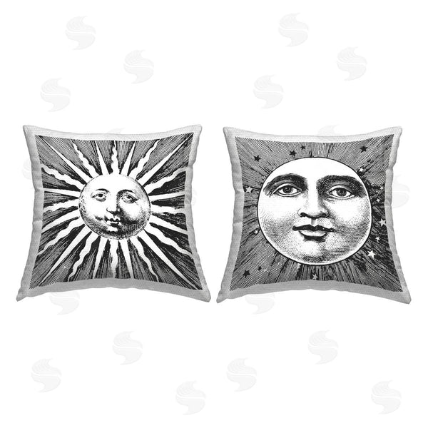 Stupell Industries Stupell Studio | Boho Sun & Moon Printed Throw Pillow Set
