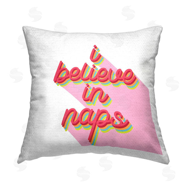 Stupell Industries Stupell Studio | Bold Believe In Naps Printed Throw Pillow