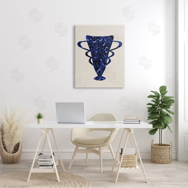 Stupell Industries Stupell Studio | Bold Blue Abstract Pattern Pottery Still Life Wall Art