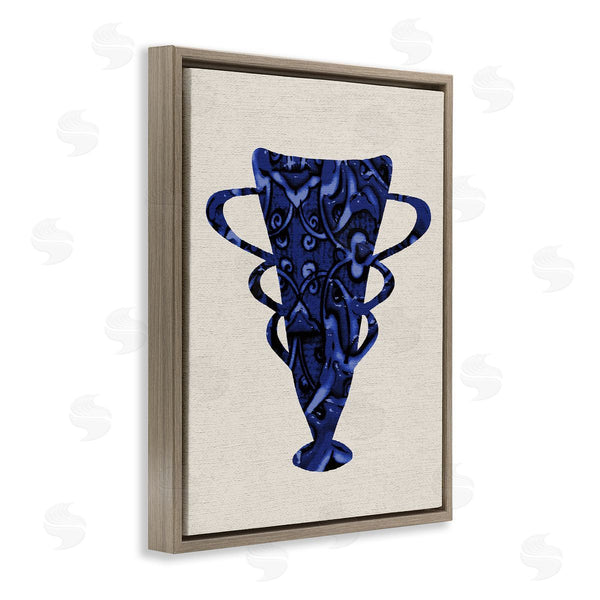 Stupell Industries Stupell Studio | Bold Blue Abstract Pattern Pottery Still Life Wall Art