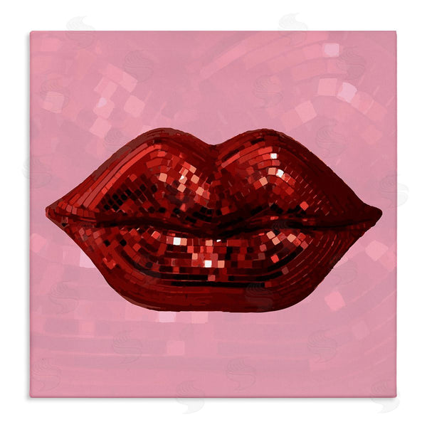 stupell industries Stupell Studio | Bold Pink & Red Lips Disco Pattern Wall Art