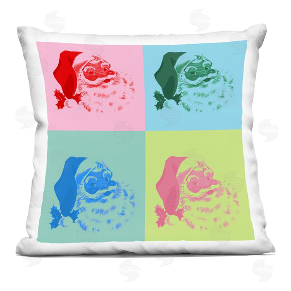 stupell industries Stupell Studio | Bold Pop Style Santa Faces Printed Throw Pillow