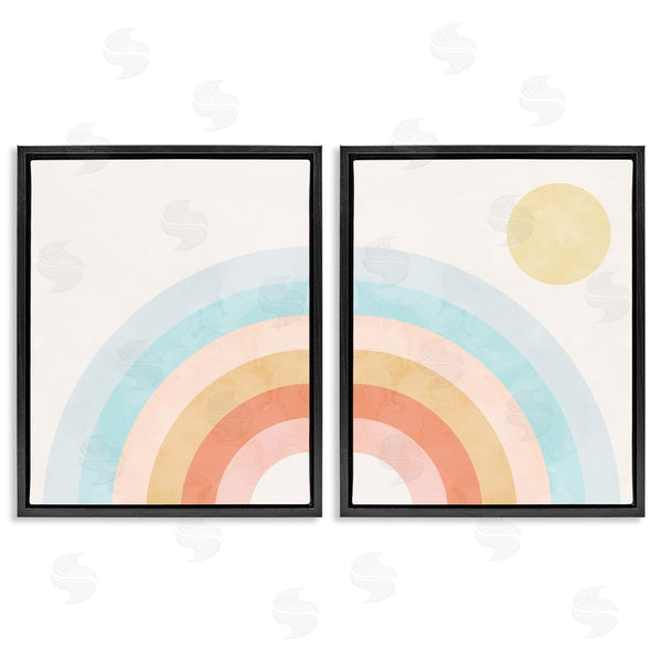 Stupell Industries Stupell Studio | Bold Summer Sun Rainbow Soft Pastel Tones Wall Art