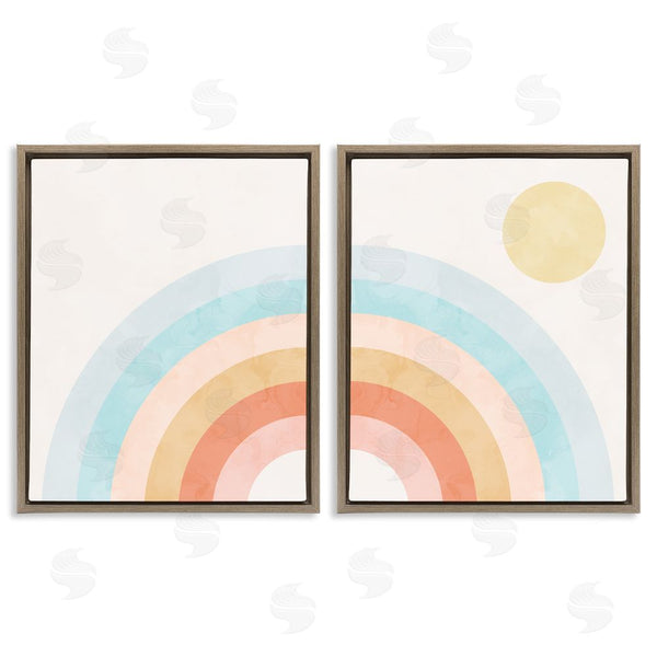 Stupell Industries Stupell Studio | Bold Summer Sun Rainbow Soft Pastel Tones Wall Art