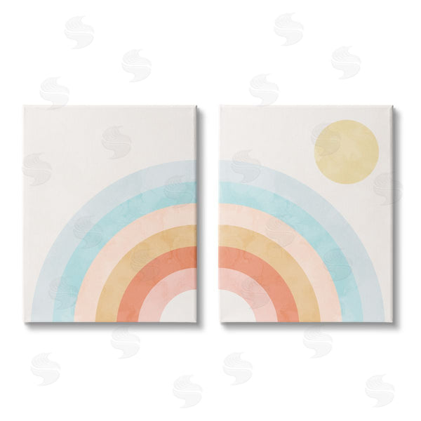 stupell industries Stupell Studio | Bold Summer Sun Rainbow Soft Pastel Tones Wall Art