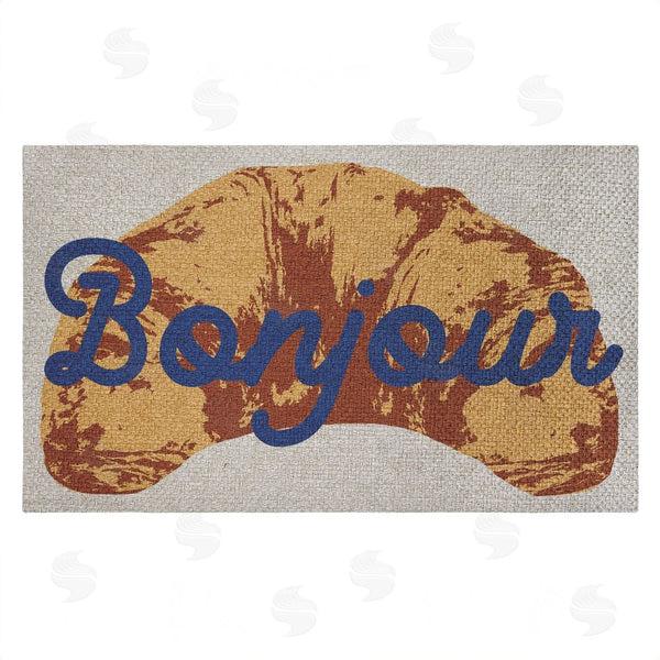 stupell industries Stupell Studio | Bonjour Baked Croissant Faux Sisal Door Mat