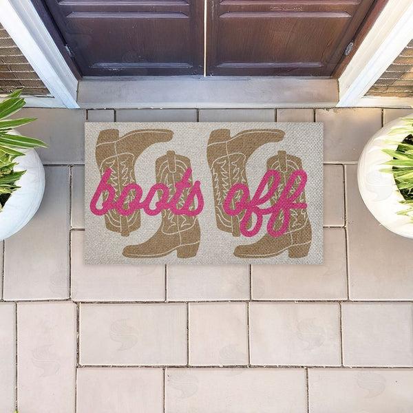Stupell Industries Stupell Studio | Boots Off Entry Rule Faux Sisal Door Mat