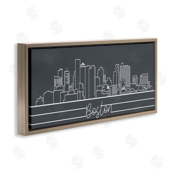Stupell Industries Stupell Studio | Boston City Skyline Minimal Retro Linework