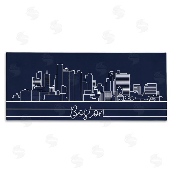 stupell industries Stupell Studio | Boston City Skyline Outline Deep Blue White