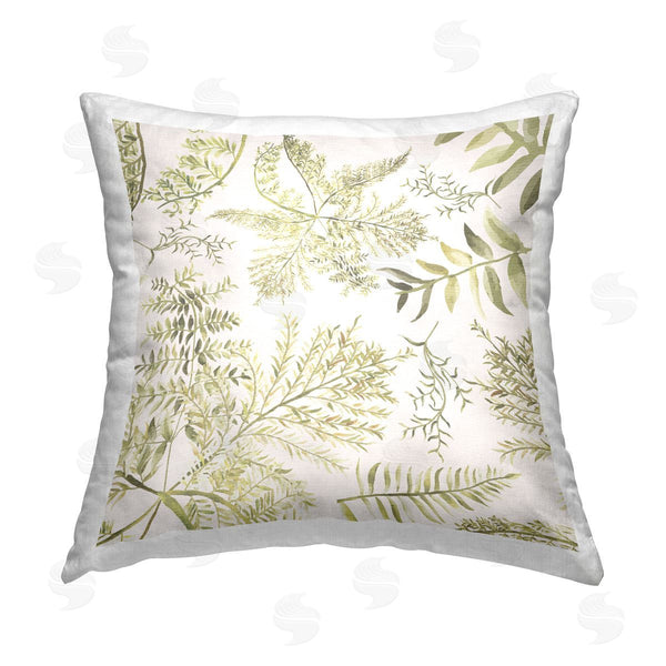 stupell industries Stupell Studio | Botanical Forest Fern Leaves Printed Throw Pillow