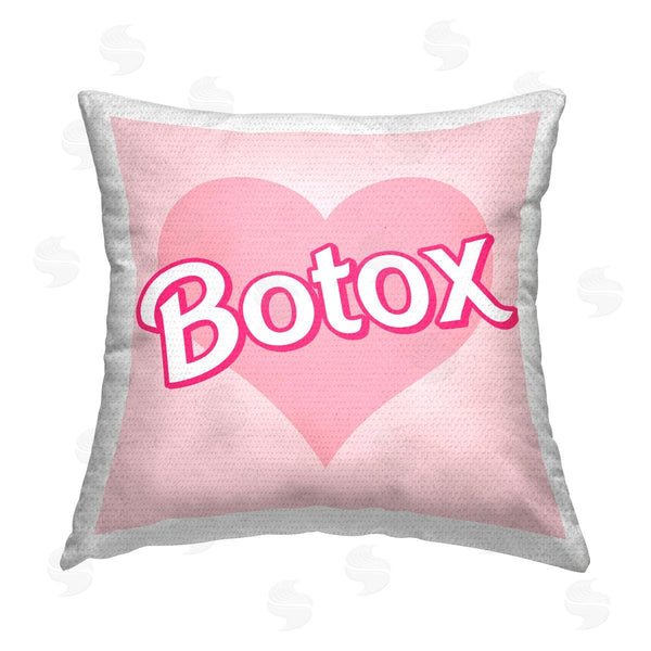 Stupell Industries Stupell Studio | Botox Pink Heart Phrase Printed Throw Pillow