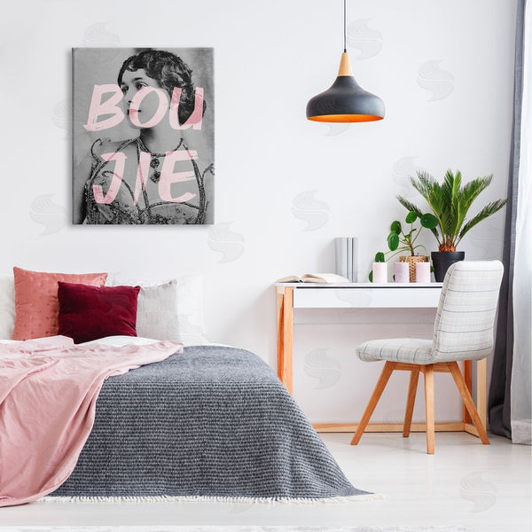 Stupell Industries Stupell Studio | Boujie Vintage Woman Portrait Trendy Pink Text Wall Art